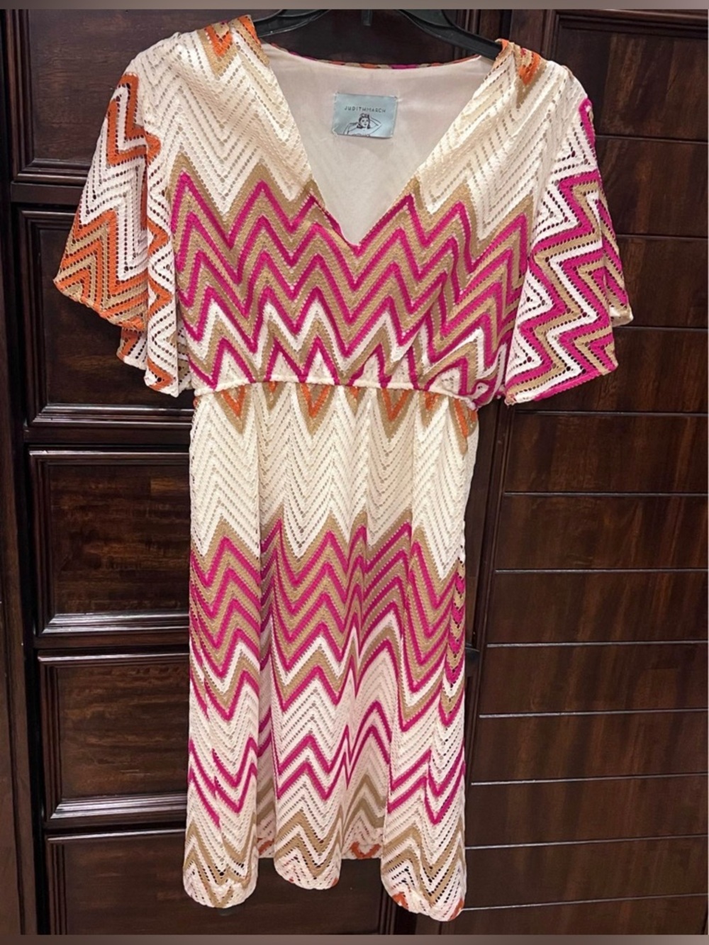 Ladies size large- Judith March Chevron Lace Dress - like new!